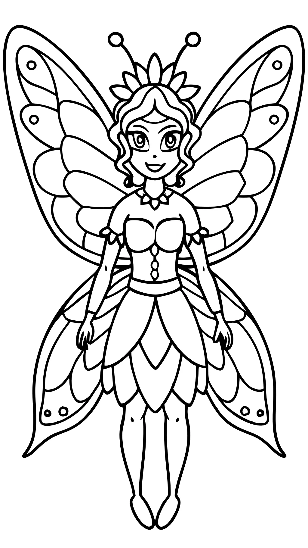 anime butterfly girl coloring pages